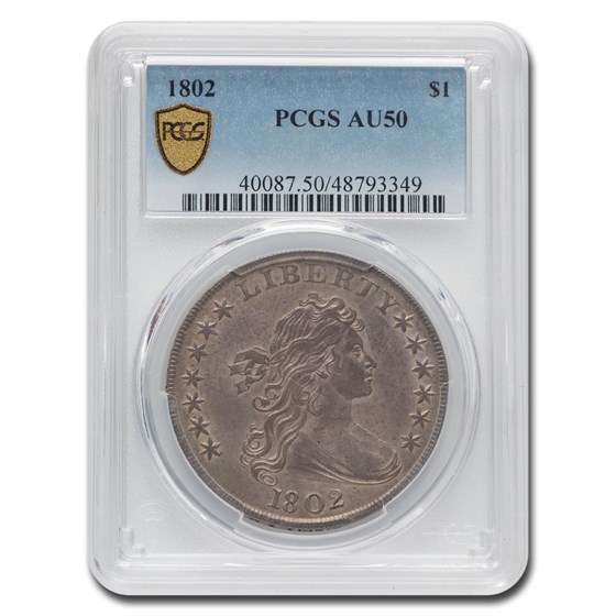 1802 Draped Bust Dollar AU-50 PCGS 1802 Draped Bust Dollar AU-50 PCGS