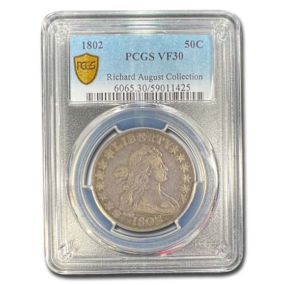 1802 Draped Bust Half Dollar VF-30 PCGS 1802 Draped Bust Half Dollar VF-30 PCGS