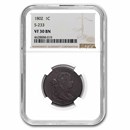 1802 Large Cent VF-30 NGC (Brown)