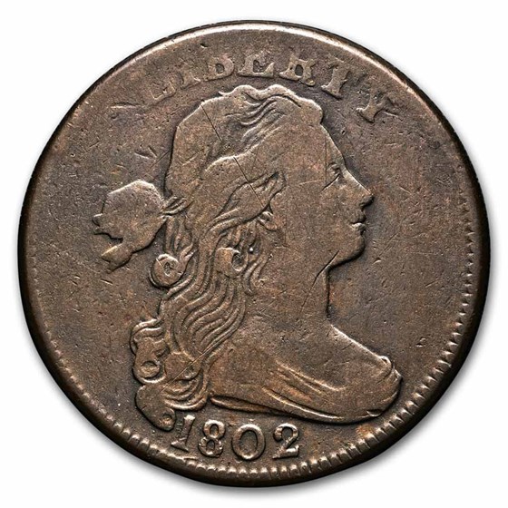 1802 Large Cent w/Stems Fine 1802 Large Cent w/Stems Fine
