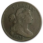 1802 Large Cent w/Stems VF
