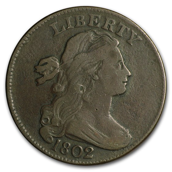 1802 Large Cent w/Stems VF 1802 Large Cent w/Stems VF