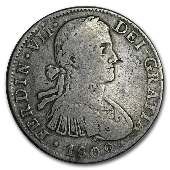 1802 Mexico Silver 8 Reales Ferdinand VI VF (Chopmarked) 1802 Mexico Silver 8 Reales Ferdinand VI VF (Chopmarked)