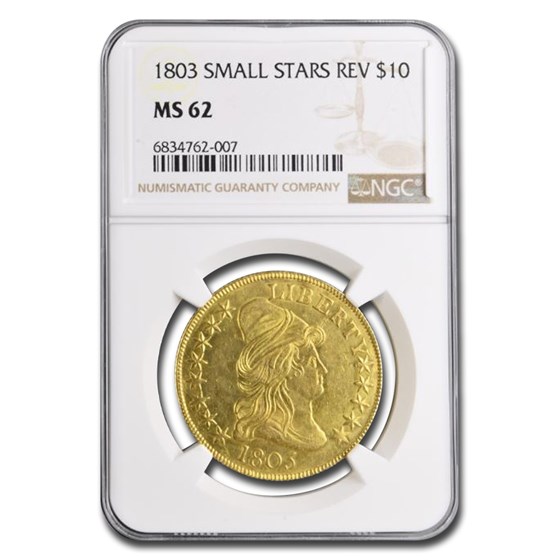 1803 $10 Turban Head Gold Eagle MS-62 NGC (Small Stars Rev.) 1803 $10 Turban Head Gold Eagle MS-62 NGC (Small Stars Rev.)