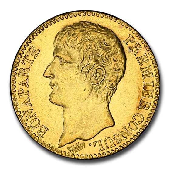 1803-A France Gold 40 Francs Napoleon I AU-53 PCGS 1803-A France Gold 40 Francs Napoleon I AU-53 PCGS