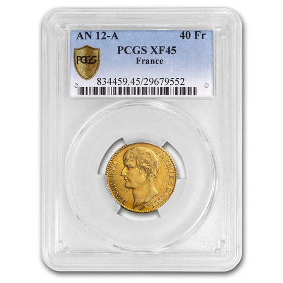 1803 (AN 12A) France Gold 40 Francs Napoleon XF-45 PCGS 1803 (AN 12A) France Gold 40 Francs Napoleon XF-45 PCGS