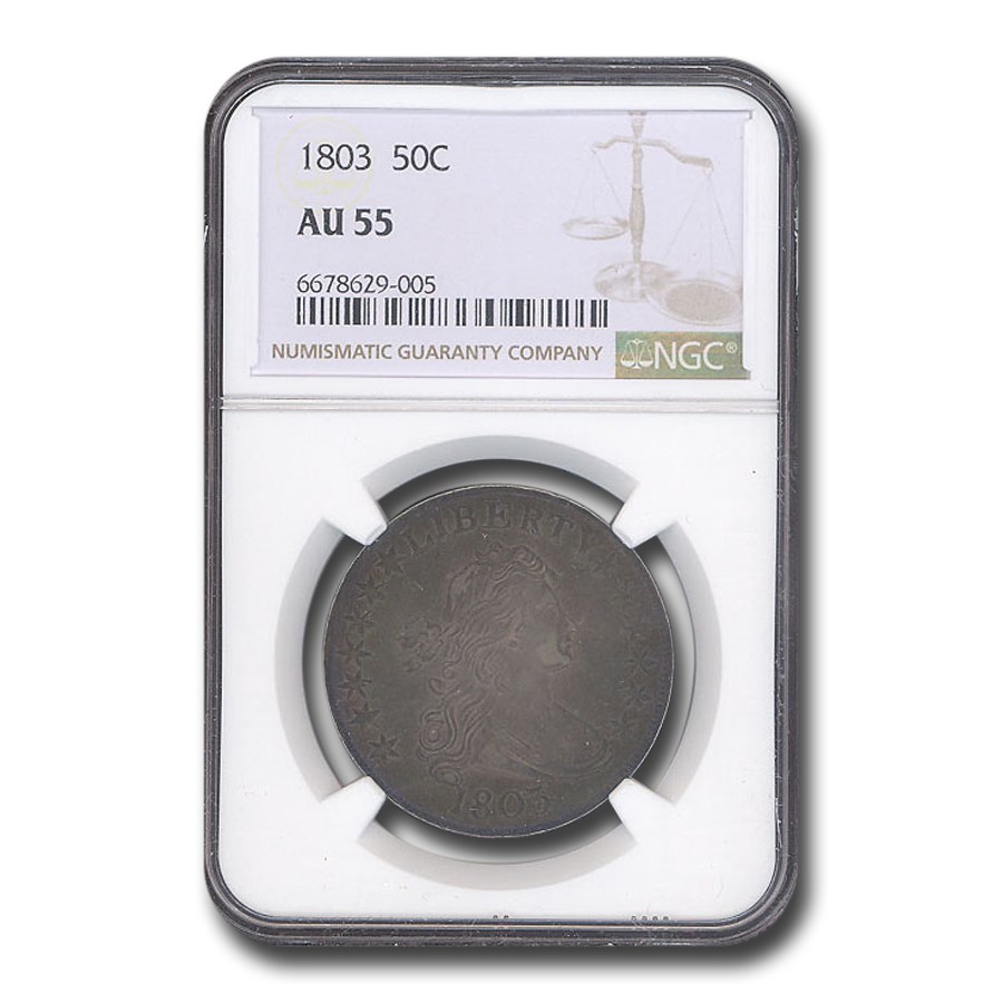 1803 Bust Half Dollar AU-55 NGC