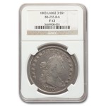 1803 Draped Bust Dollar Fine-12 NGC (BB-255, B-6 Large 3)