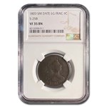 1803 Draped Bust Large Cent VF-35 NGC (Sm Date, Lg Frac, S-258)