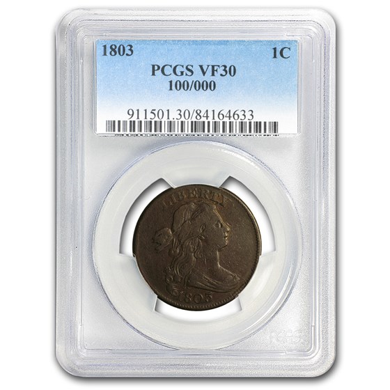 1803 Large Cent 100/000 VF-30 PCGS 1803 Large Cent 100/000 VF-30 PCGS