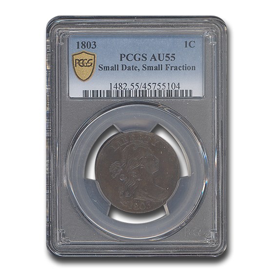1803 Large Cent AU-55 PCGS (BN, Small Date, Small Frac) 1803 Large Cent AU-55 PCGS (BN, Small Date, Small Frac)