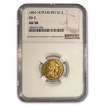 1804 $2.50 Gold Quarter Eagle Capped Bust AU-58 NGC (14 Stars)