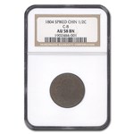 1804 Draped Bust Half Cent AU-58 NGC (Brown, Spiked Chin)