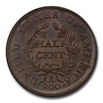 1804 Draped Bust Half Cent MS-65+ PCGS CAC (BN, Crosslet 4, Stem)