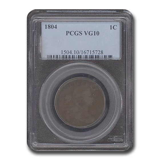 1804 Draped Bust Large Cent VG-10 PCGS 1804 Draped Bust Large Cent VG-10 PCGS