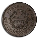 1804 Half Cent AU-58 PCGS CAC (Brown, Spiked Chin)