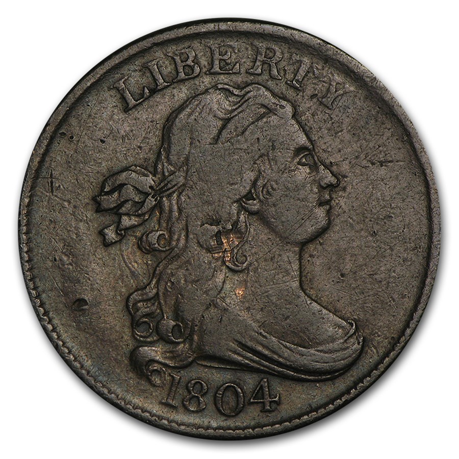1804 Half Cent Crosslet 4 Stemless Fine