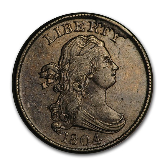 1804 Half Cent Crosslet 4 w/Stems AU 1804 Half Cent Crosslet 4 w/Stems AU