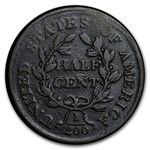 1804 Half Cent Plain 4 Stemless Fine