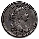 1804 Half Cent Spiked Chin AU