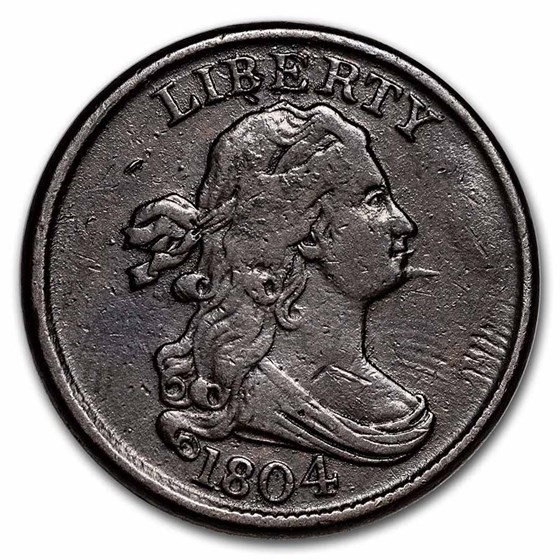 1804 Half Cent Spiked Chin AU