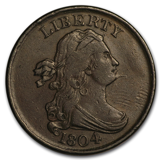 1804 Half Cent Spiked Chin AU 1804 Half Cent Spiked Chin AU