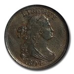 1804 Half Cent Spiked Chin MS-62 NGC (Brown, C-8)