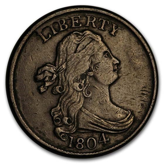 1804 Half Cent Spiked Chin VF