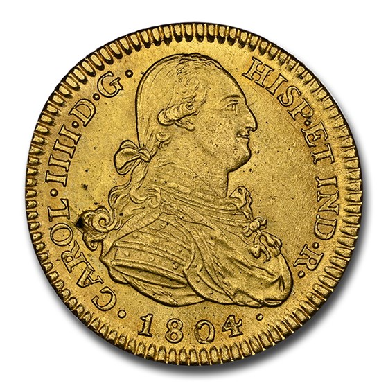 1804-M Spain Gold 2 Escudos Charles IV MS-63 NGC 1804-M Spain Gold 2 Escudos Charles IV MS-63 NGC
