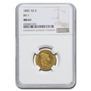 1805 $2.50 Capped Bust Gold Eagle MS-61 NGC