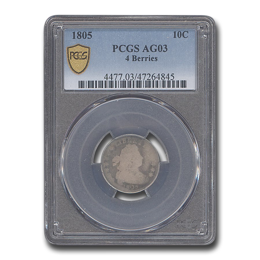 1805 Draped Bust Dime AG-3 PCGS (4 Berries)