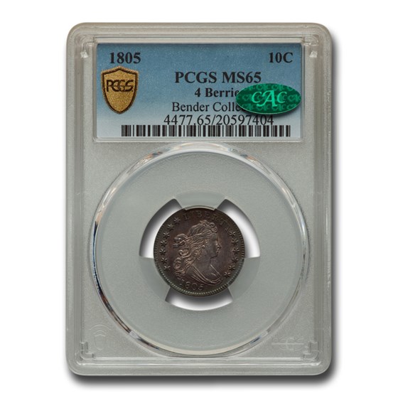 1805 Draped Bust Dime MS-65 PCGS CAC (4 Berries) 1805 Draped Bust Dime MS-65 PCGS CAC (4 Berries)