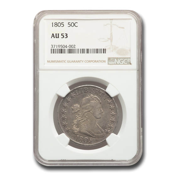 1805 Draped Bust Half Dollar AU-53 NGC 1805 Draped Bust Half Dollar AU-53 NGC