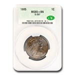 1805 Draped Bust Large Cent MS-65+ CACG (S-267, Brown)