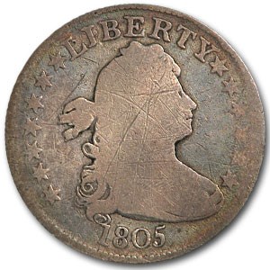 1805 Draped Bust Quarter Good Details (Scratched) 1805 Draped Bust Quarter Good Details (Scratched)