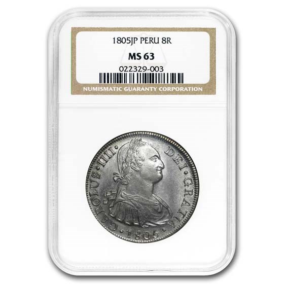 1805-L JP Peru Silver 8 Reales MS-63 NGC 1805-L JP Peru Silver 8 Reales MS-63 NGC