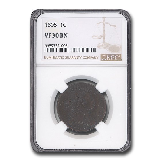 1805 Large Cent VF-30 NGC (Brown) 1805 Large Cent VF-30 NGC (Brown)