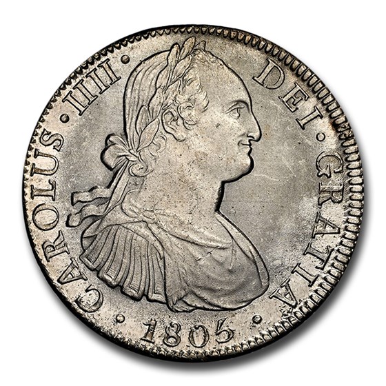 1805 Mo-TH Mexico Silver 8 Reales Charles IV MS-64 NGC 1805 Mo-TH Mexico Silver 8 Reales Charles IV MS-64 NGC