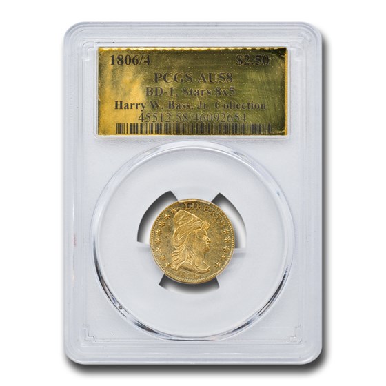 1806/4 $2.50 Capped Bust Gold Quarter Eagle AU-58 PCGS (BD-1)