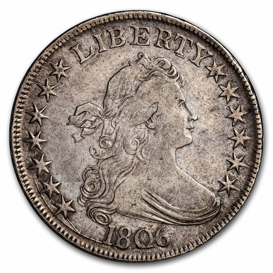 1806 Bust Half Dollar Choice VF (Pointed 6, Stem)