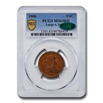 1806 Draped Bust Half Cent MS-63 PCGS CAC (Red, Large 6, Stars)