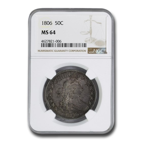 1806 Draped Bust Half Dollar MS-64 NGC 1806 Draped Bust Half Dollar MS-64 NGC