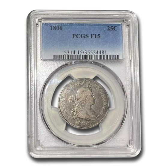 1806 Draped Bust Quarter Fine-15 PCGS 1806 Draped Bust Quarter Fine-15 PCGS