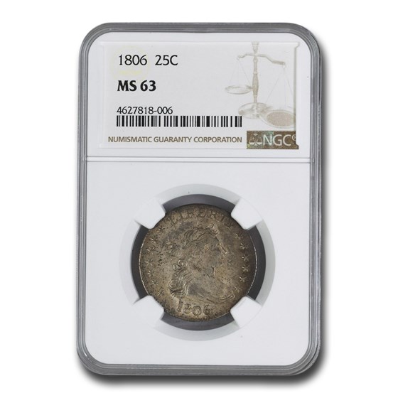 1806 Draped Bust Quarter MS-63 NGC 1806 Draped Bust Quarter MS-63 NGC