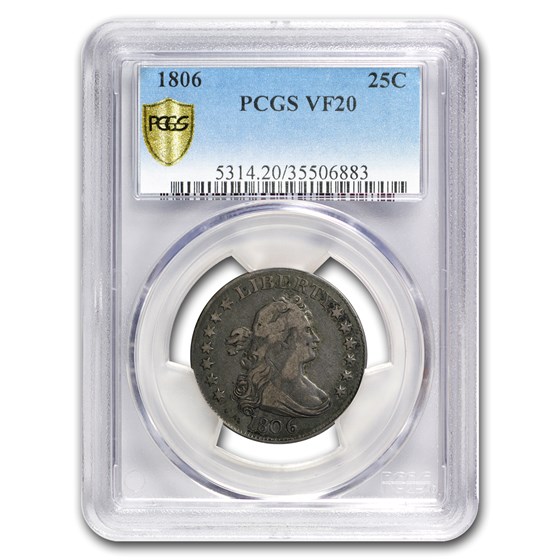 1806 Draped Bust Quarter VF-20 PCGS 1806 Draped Bust Quarter VF-20 PCGS