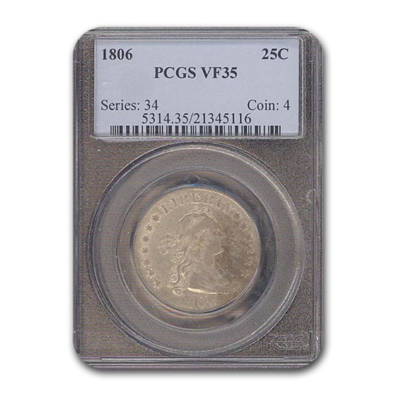 1806 Draped Bust Quarter VF-35 PCGS 1806 Draped Bust Quarter VF-35 PCGS