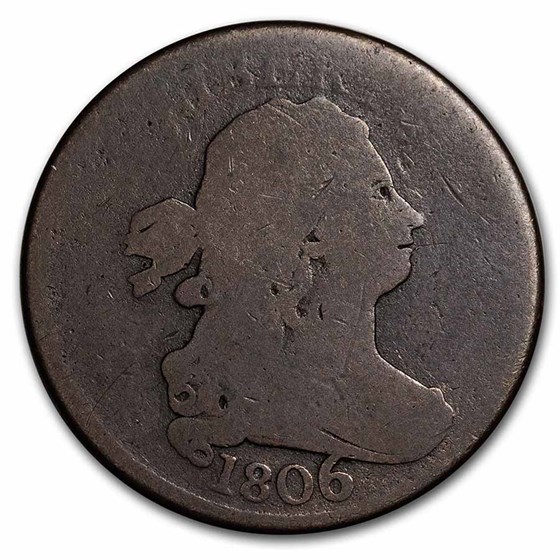 1806 Half Cent Large 6 w/Stems Good 1806 Half Cent Large 6 w/Stems Good