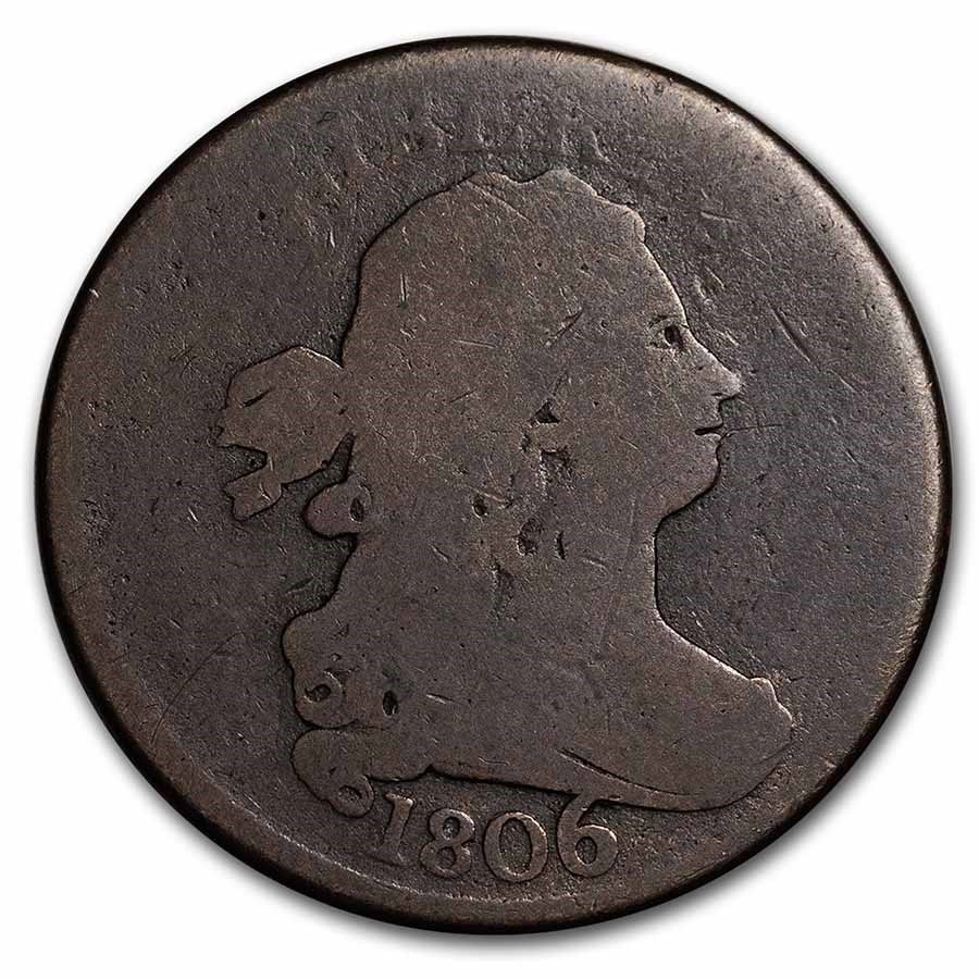 1806 Half Cent Large 6 w/Stems Good