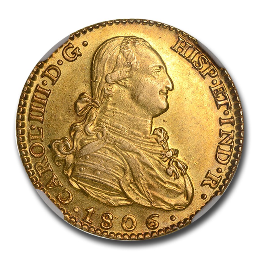 Buy 1806-M Spain Gold 2 Escudos Charles IV MS-63 NGC | APMEX
