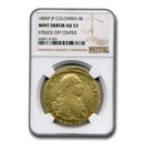 1806 P-JF Colombia AV 8 Escudos AU-53 NGC (Struck Off Center) 1806 P-JF Colombia AV 8 Escudos AU-53 NGC (Struck Off Center)